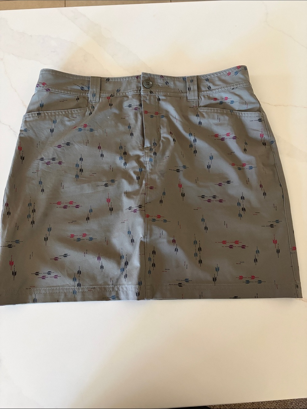 Women’s Printed Khaki Mini Skort